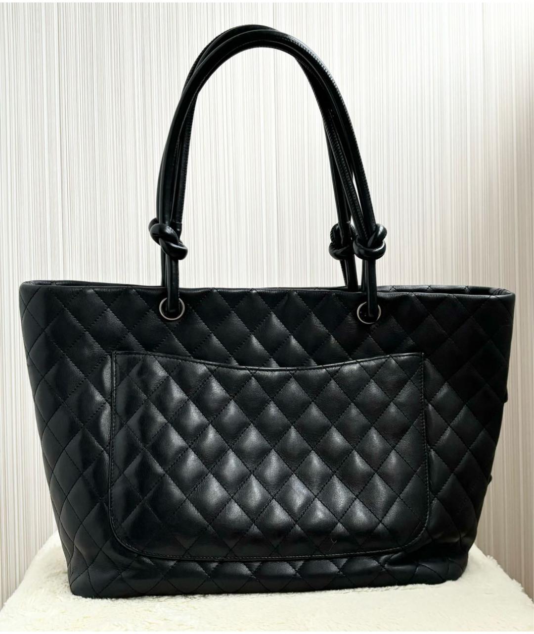 CHANEL Черная кожаная сумка тоут, фото 4