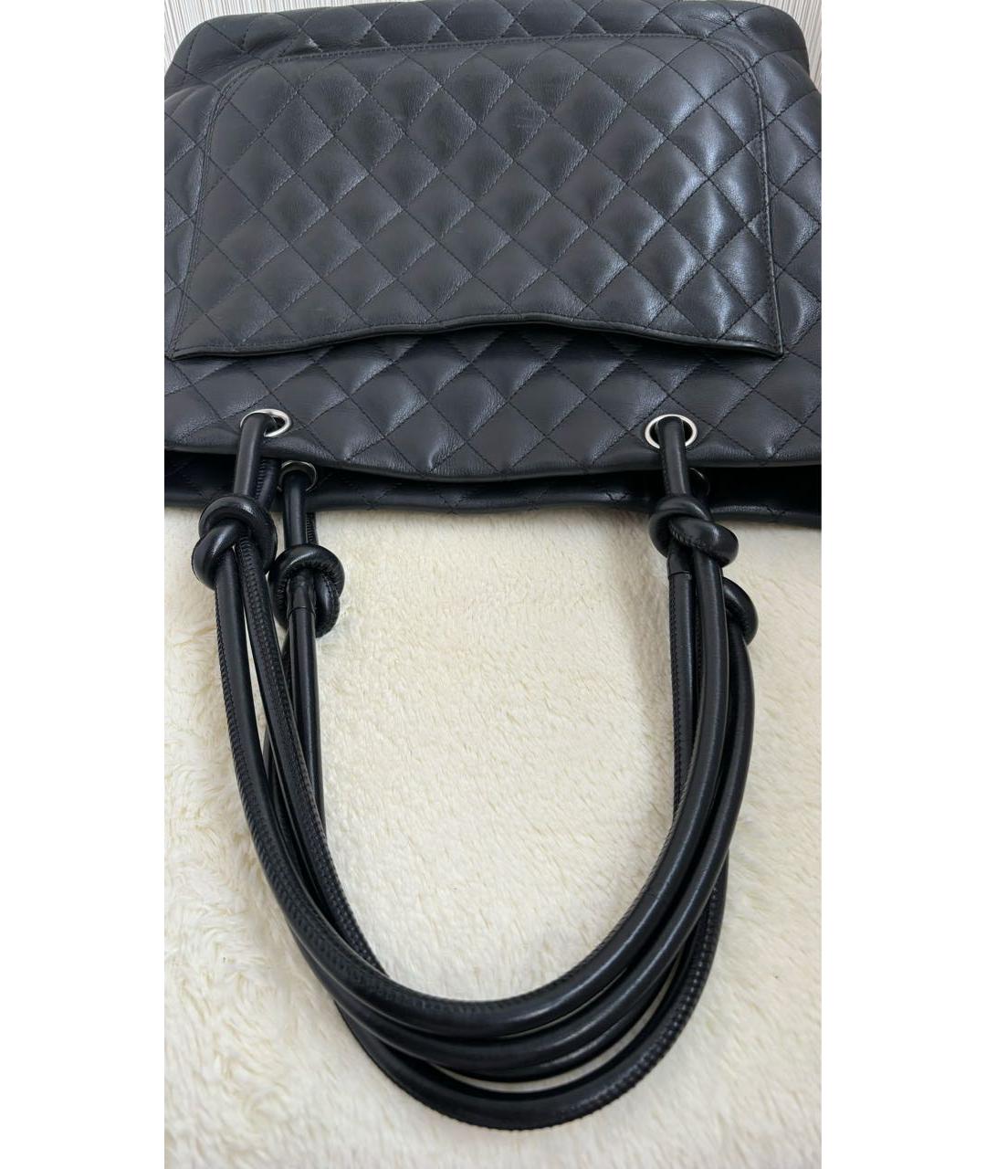CHANEL Черная кожаная сумка тоут, фото 6