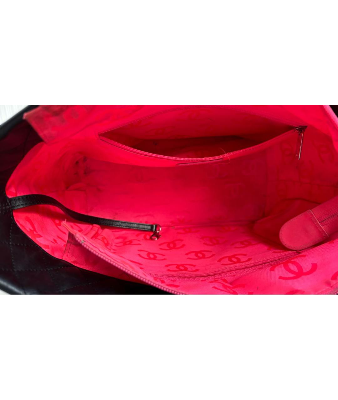 CHANEL Черная кожаная сумка тоут, фото 8