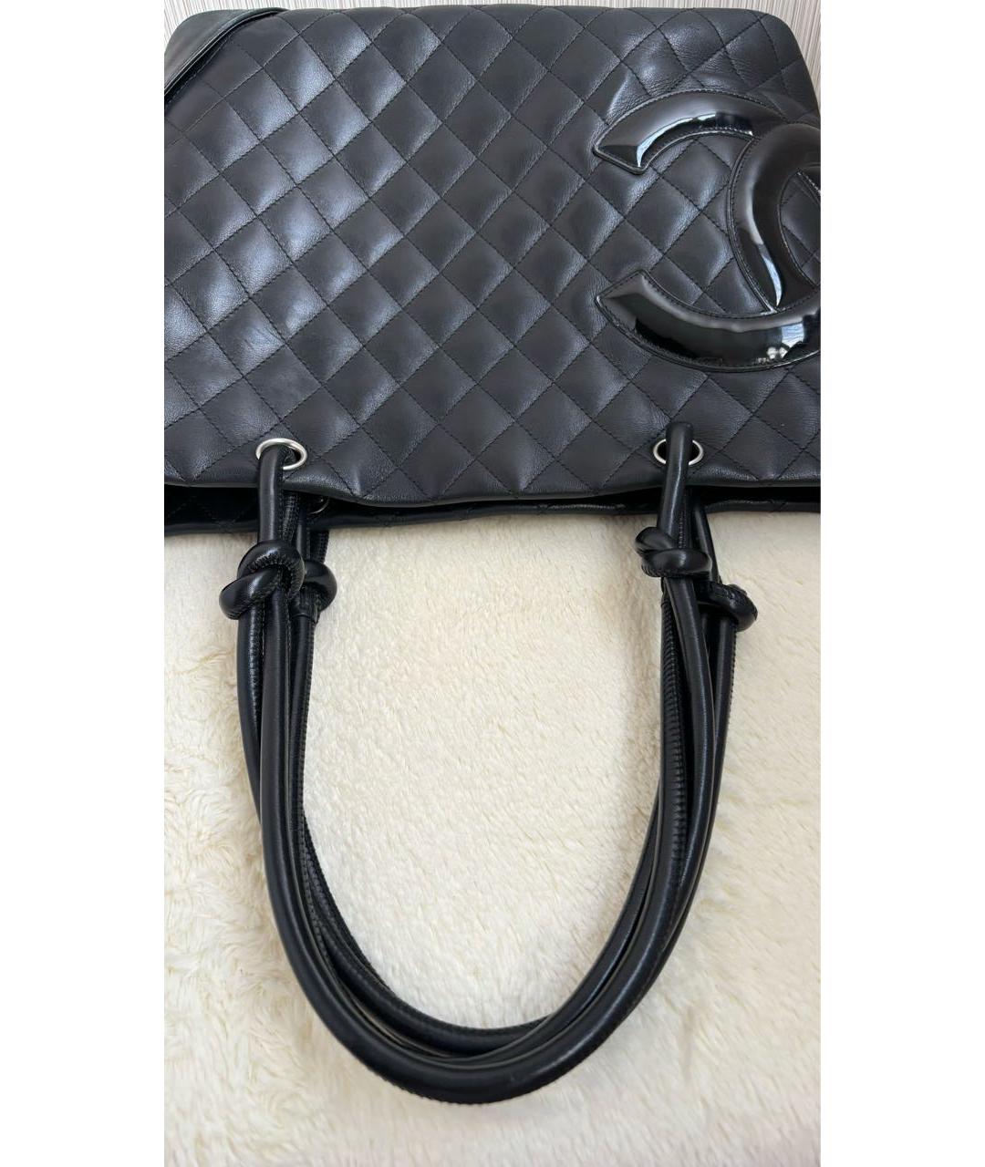 CHANEL Черная кожаная сумка тоут, фото 5