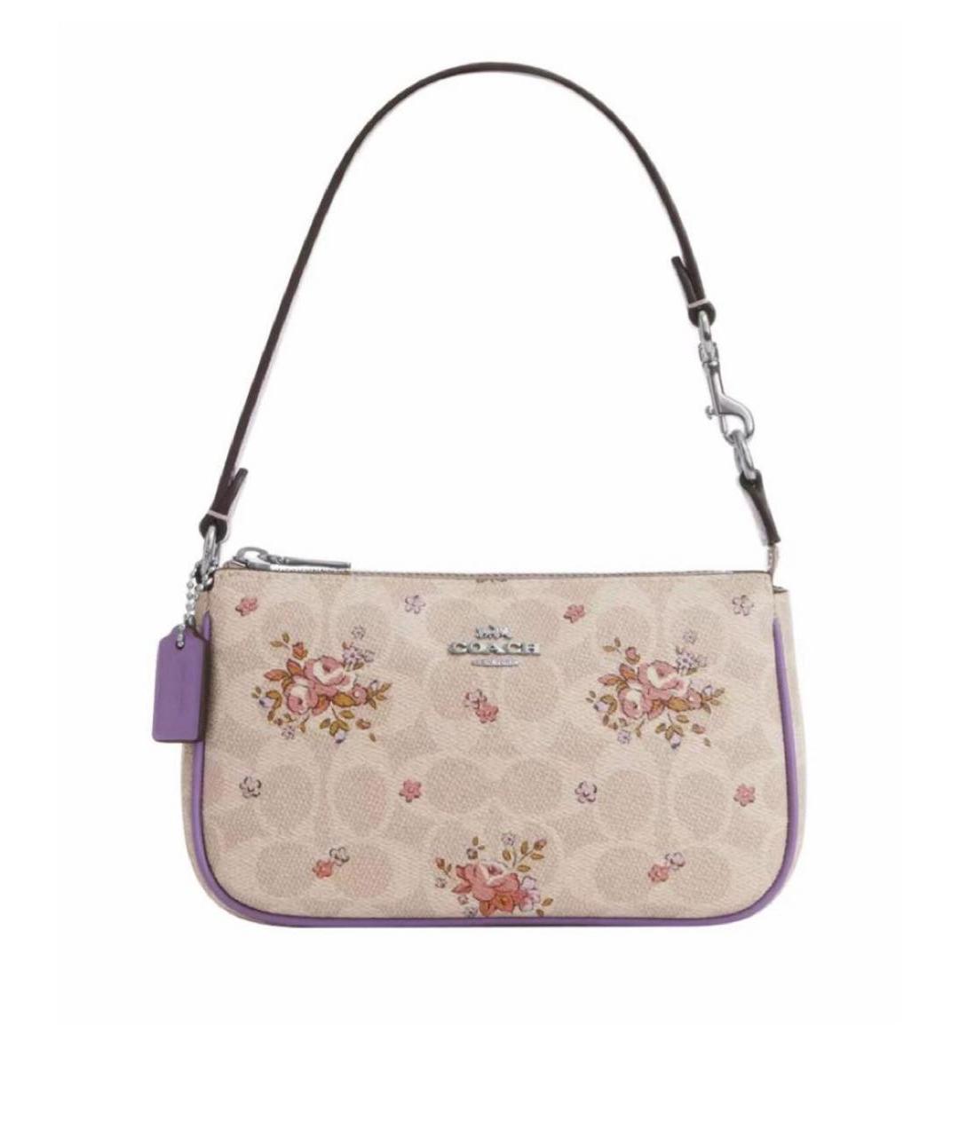 COACH Бежевая кожаная сумка через плечо, фото 1