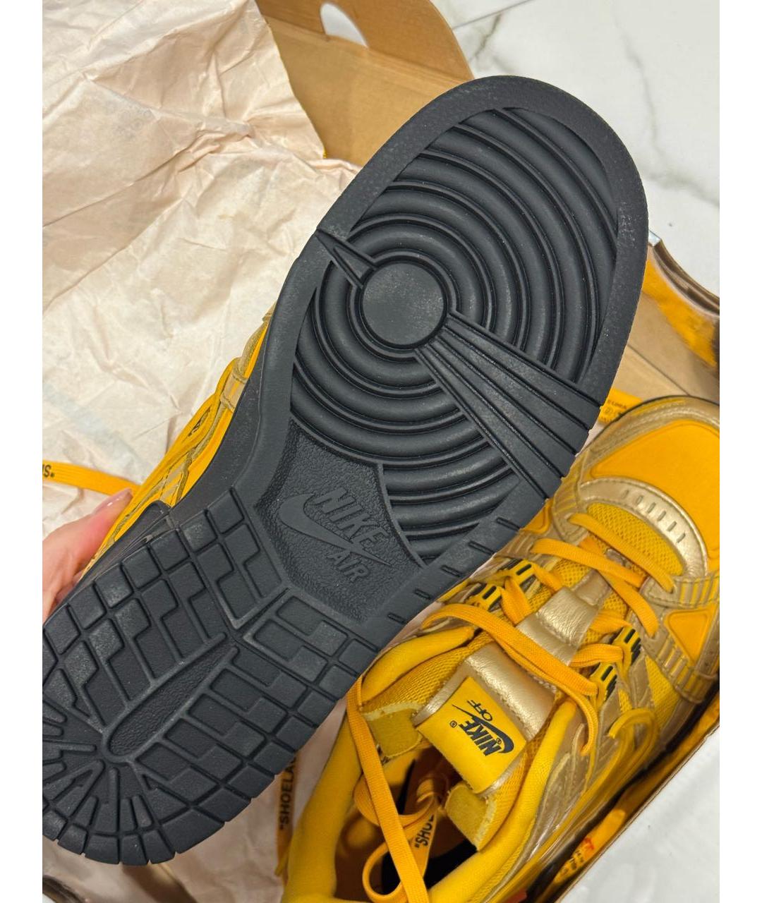 NIKE X OFF-WHITE Желтые высокие кроссовки / кеды, фото 7