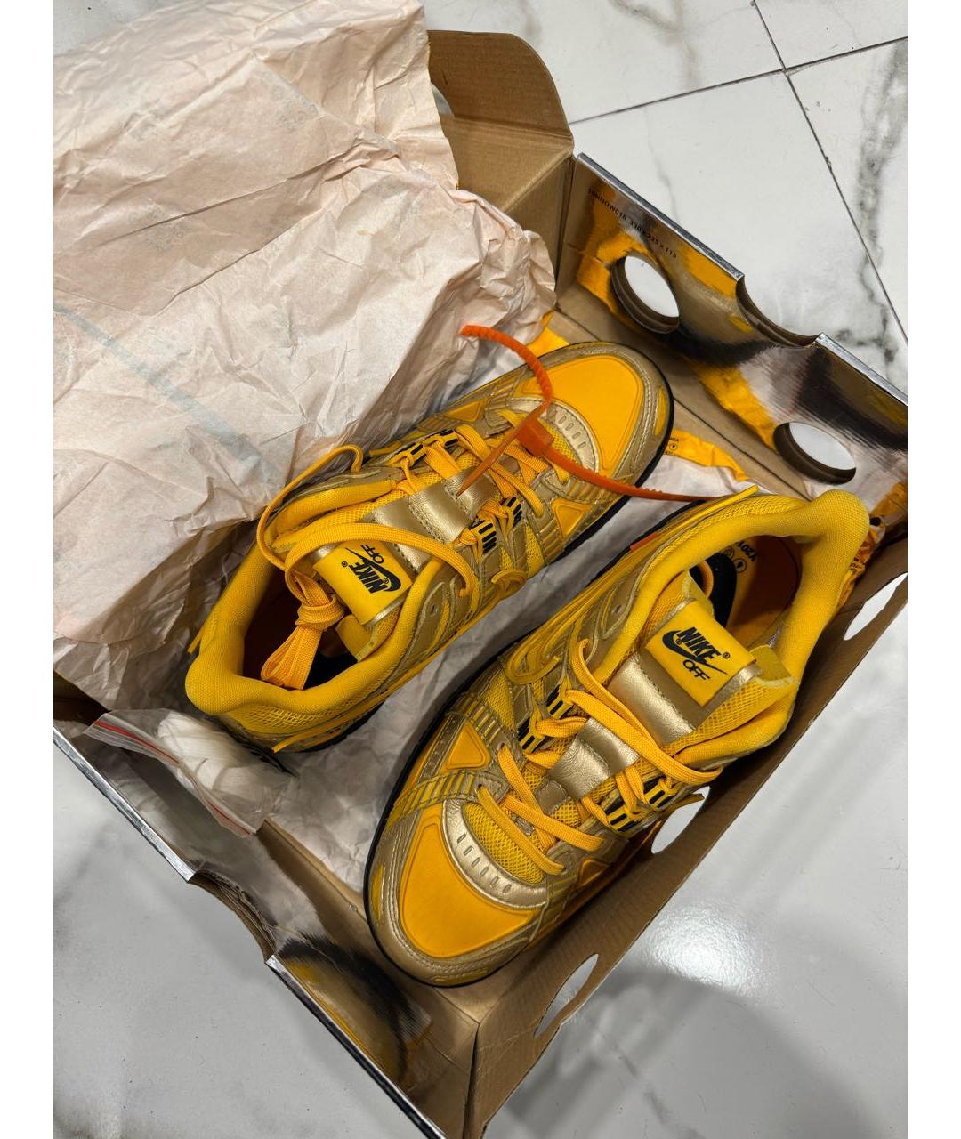 NIKE X OFF-WHITE Желтые высокие кроссовки / кеды, фото 2