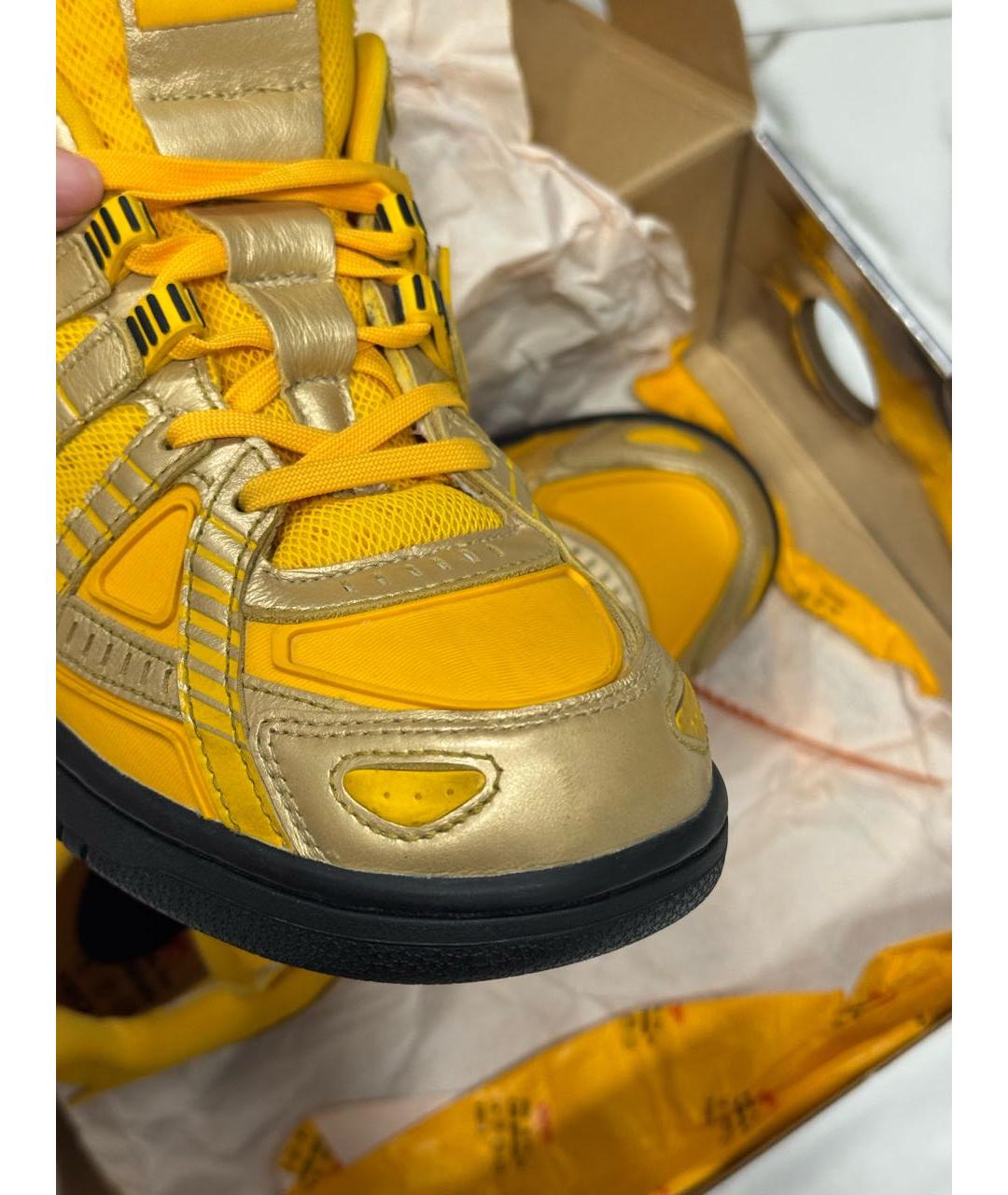 NIKE X OFF-WHITE Желтые высокие кроссовки / кеды, фото 4