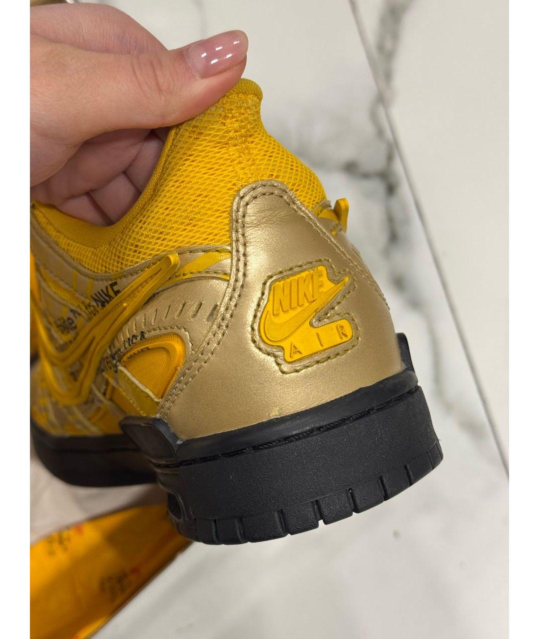 NIKE X OFF-WHITE Желтые высокие кроссовки / кеды, фото 3