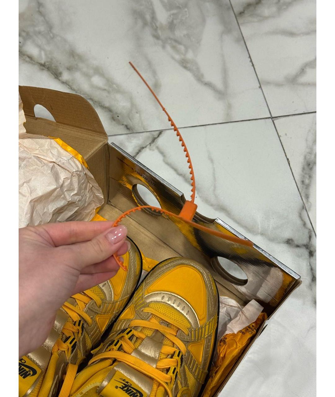 NIKE X OFF-WHITE Желтые высокие кроссовки / кеды, фото 6