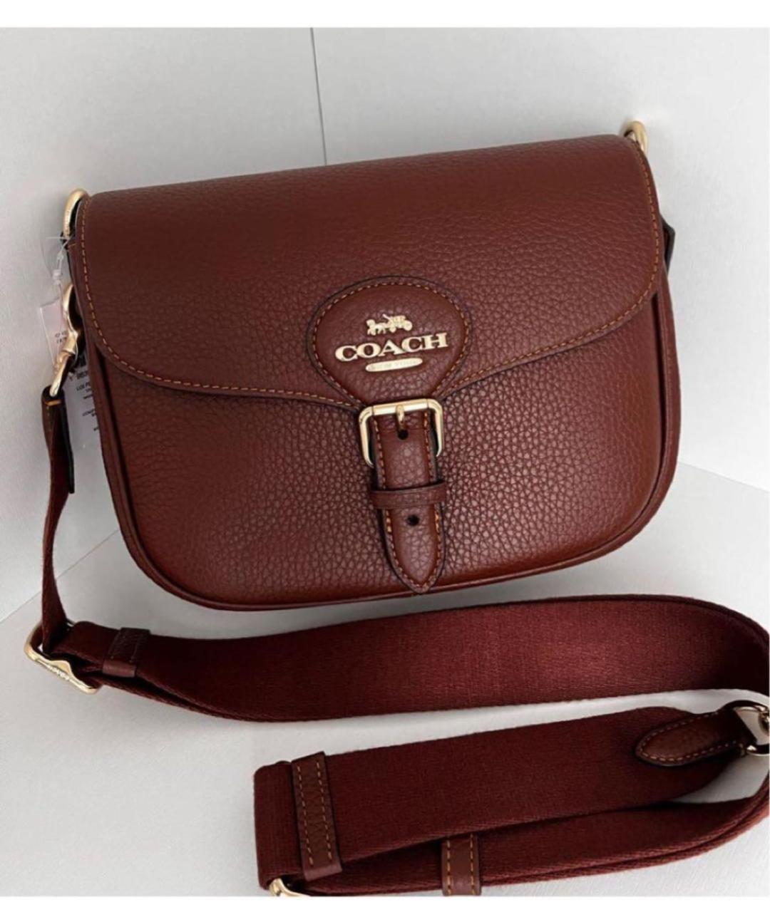 COACH Коричневая кожаная сумка через плечо, фото 2