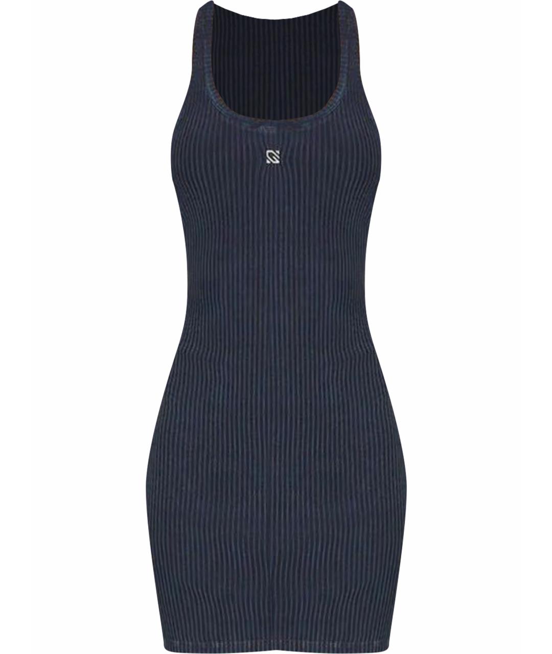 GIUSEPPE DI MORABITO Темно-синее хлопковое повседневное платье, фото 1