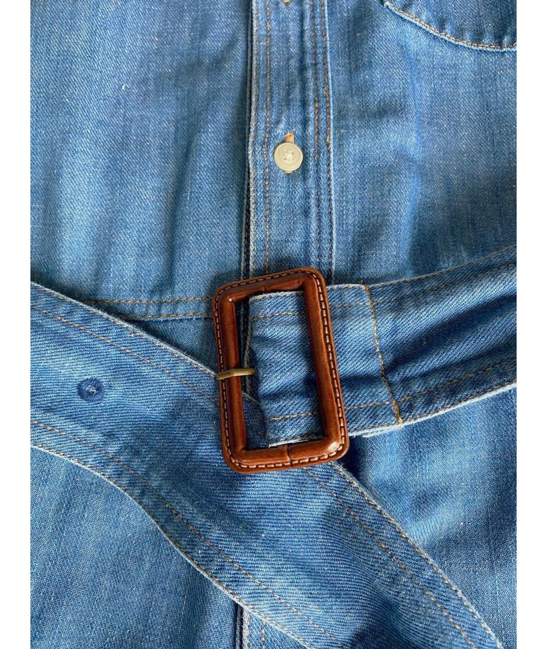 POLO RALPH LAUREN Синее хлопковое повседневное платье, фото 8