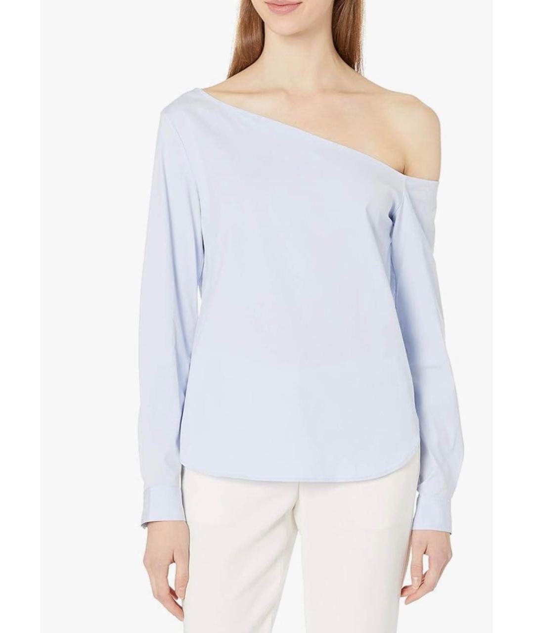 THEORY Голубая хлопковая блузы, фото 6