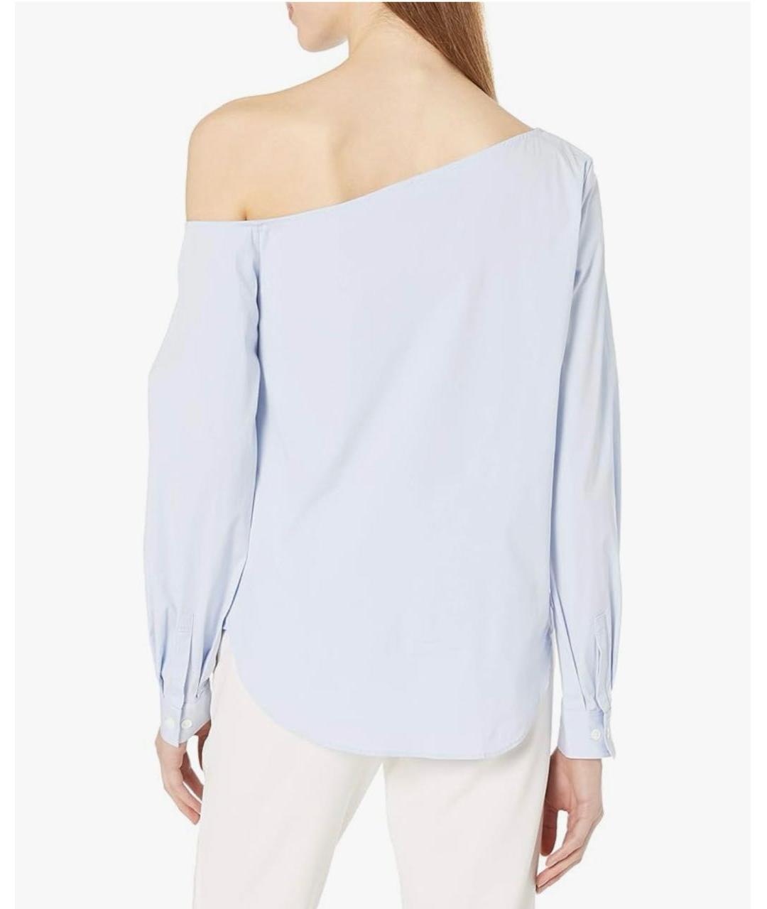THEORY Голубая хлопковая блузы, фото 7