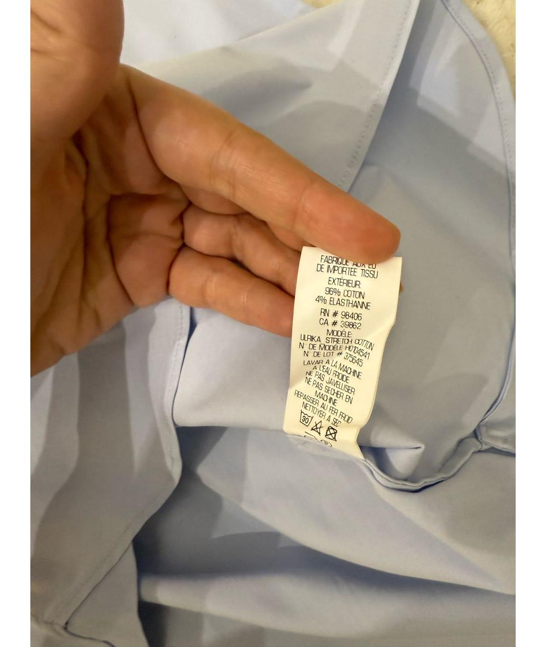 THEORY Голубая хлопковая блузы, фото 4