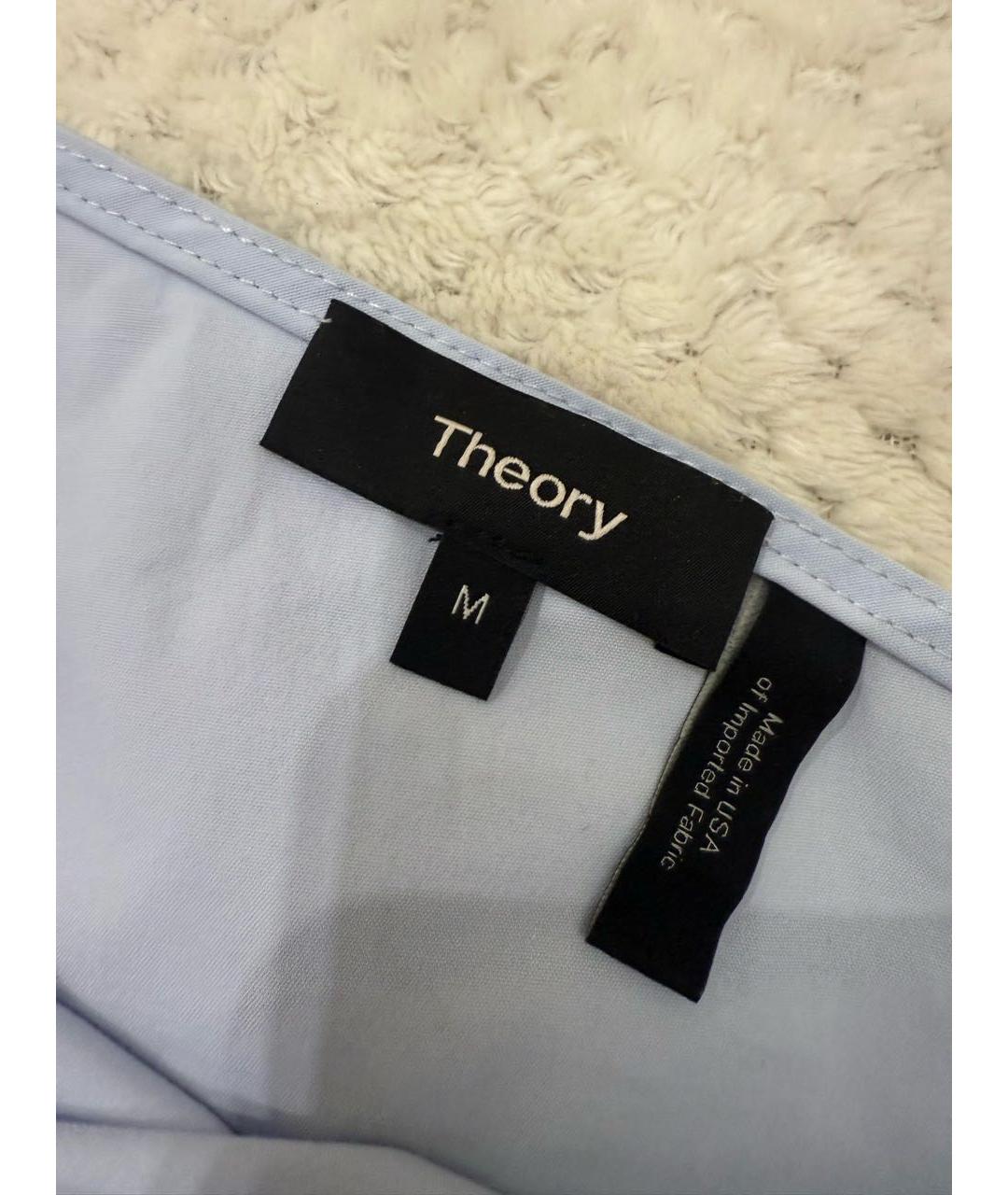 THEORY Голубая хлопковая блузы, фото 2