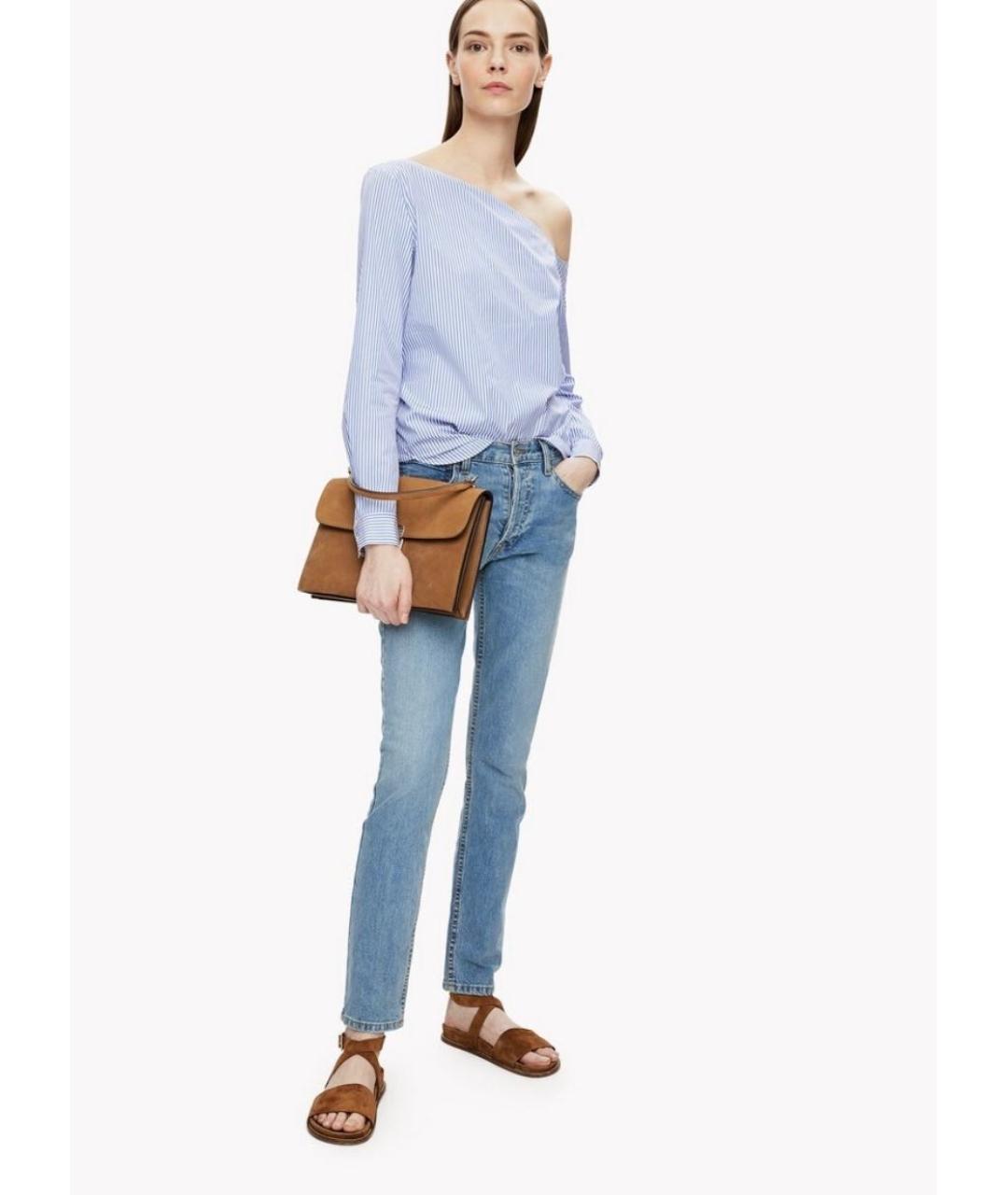 THEORY Голубая хлопковая блузы, фото 8