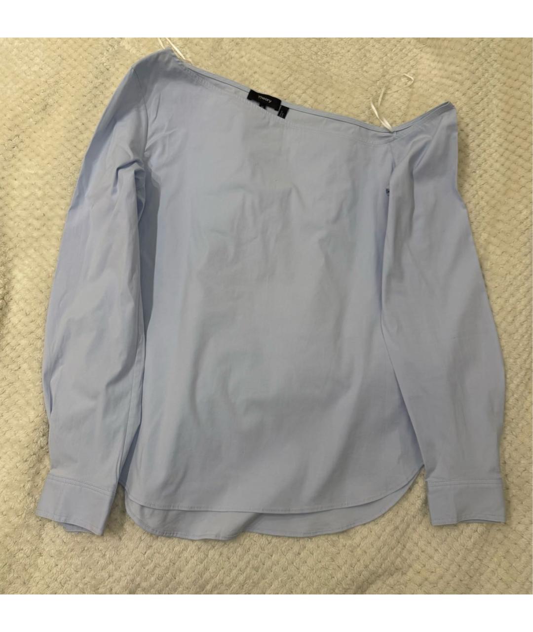 THEORY Голубая хлопковая блузы, фото 9