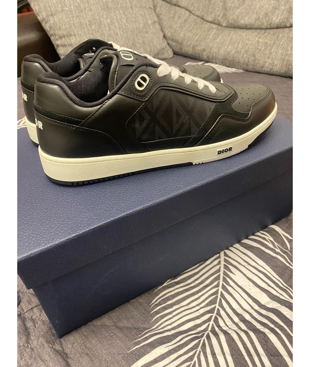 CHRISTIAN DIOR Черные кожаные низкие кроссовки / кеды, фото 4