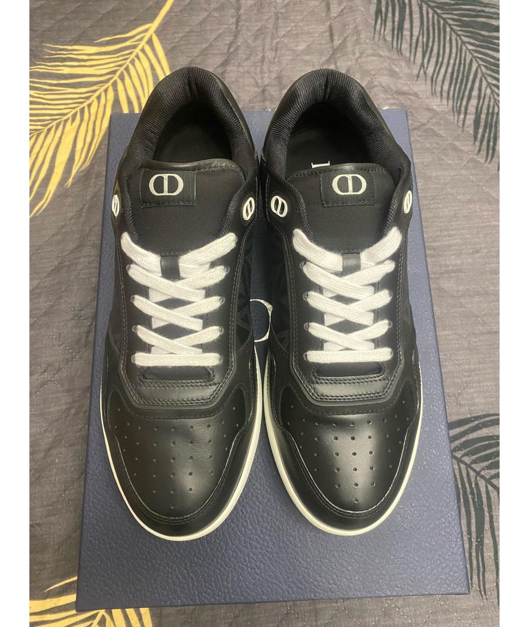 CHRISTIAN DIOR Черные кожаные низкие кроссовки / кеды, фото 2