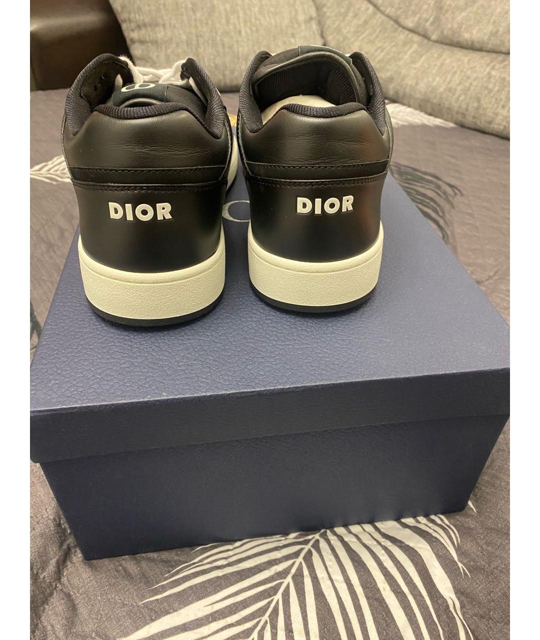 CHRISTIAN DIOR Черные кожаные низкие кроссовки / кеды, фото 3