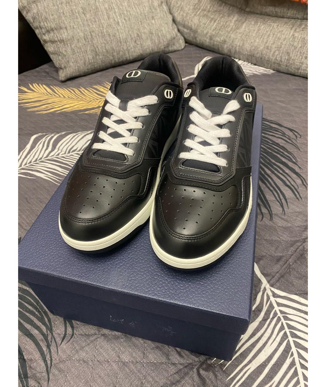 CHRISTIAN DIOR Черные кожаные низкие кроссовки / кеды, фото 5