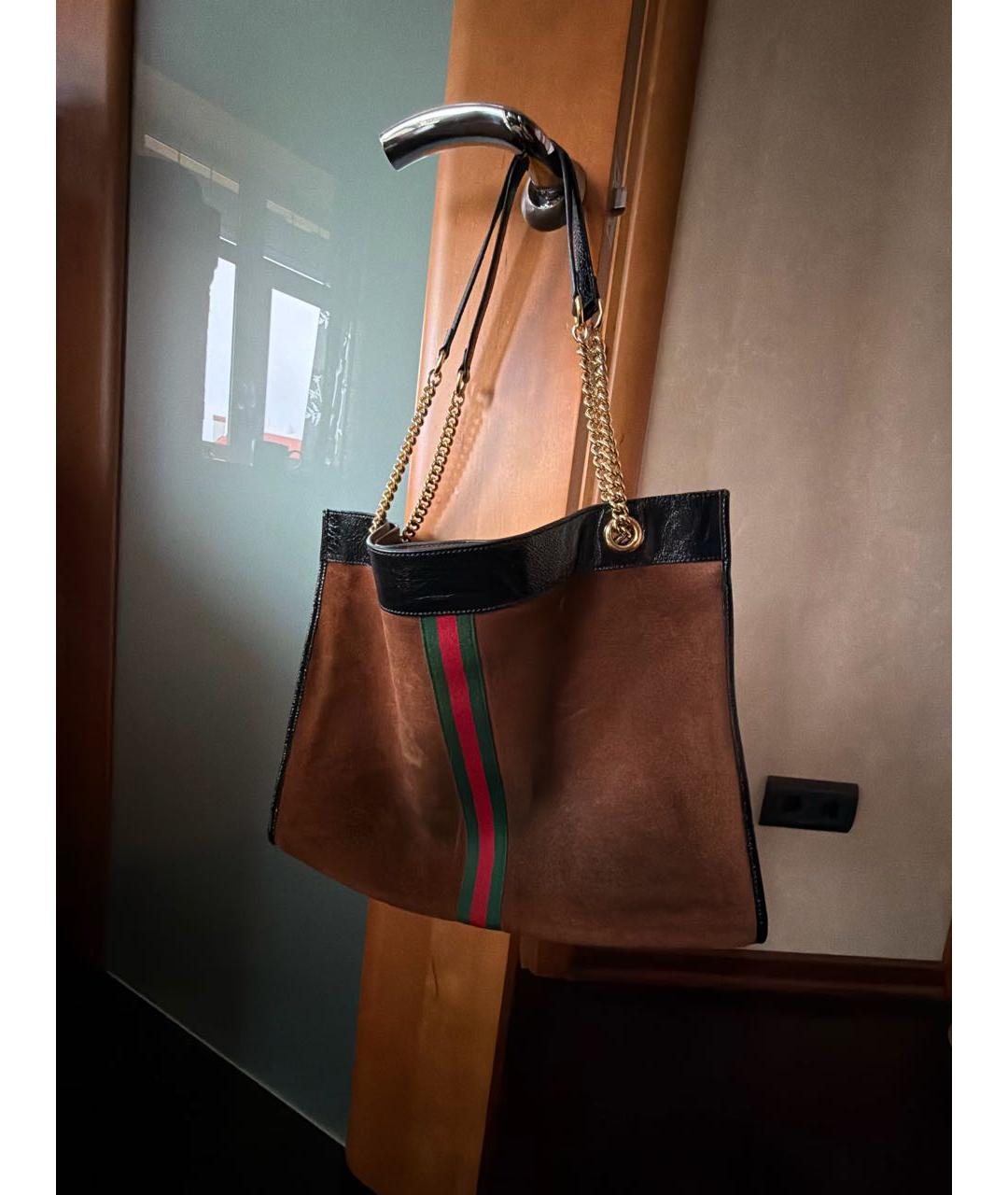 GUCCI Коричневая замшевая сумка тоут, фото 2