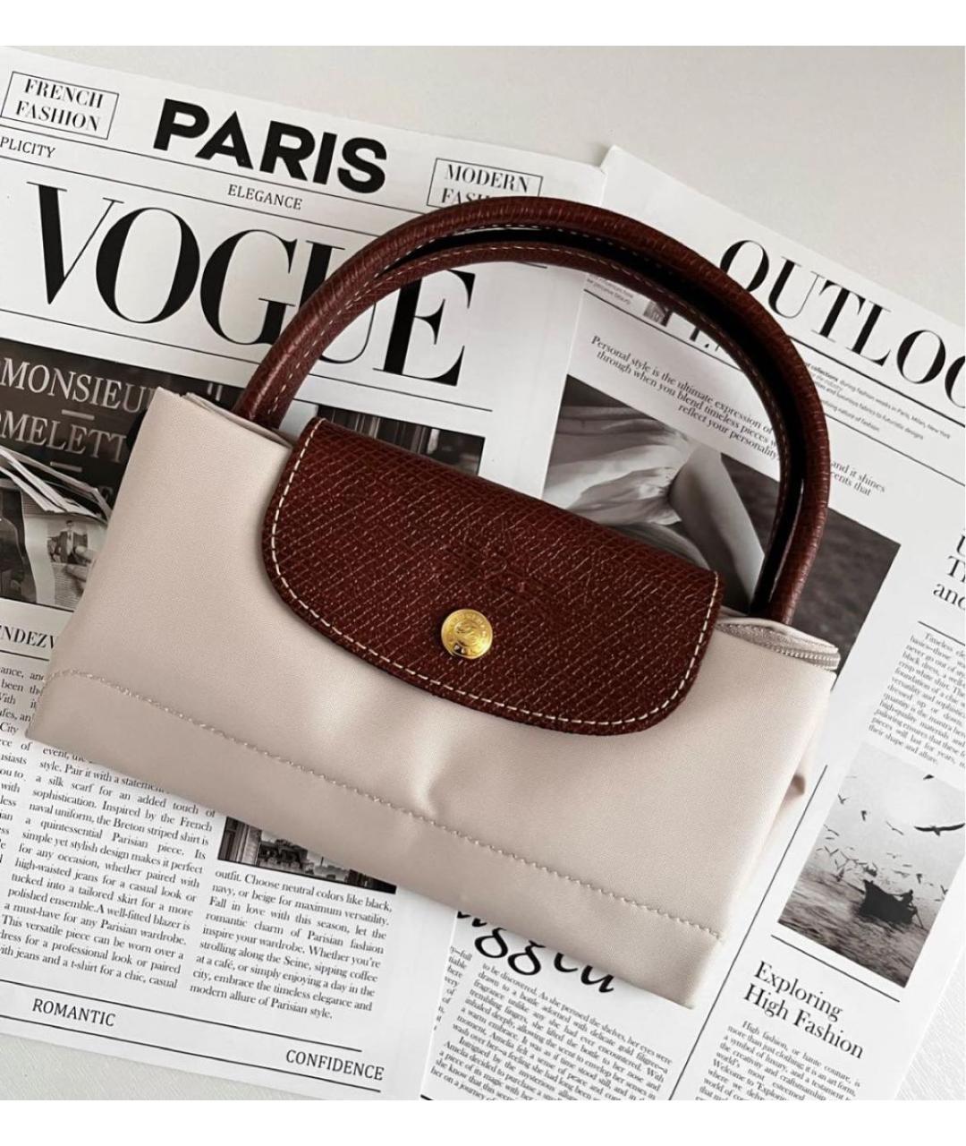 LONGCHAMP Бежевая сумка тоут, фото 2