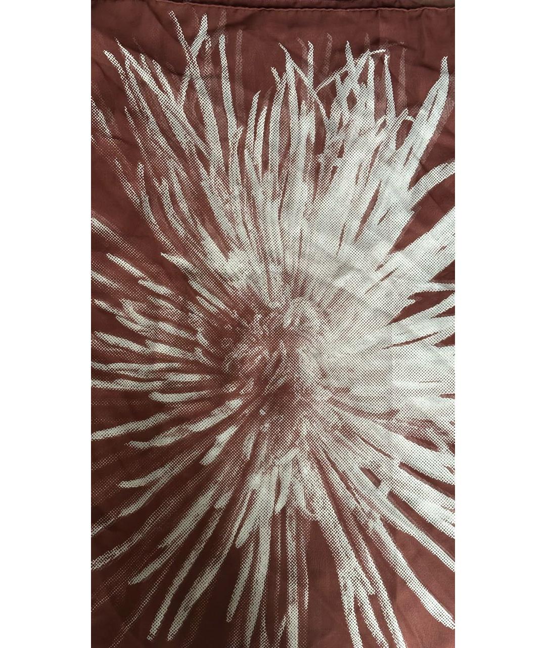 HERMES Бордовый шелковый платок, фото 5