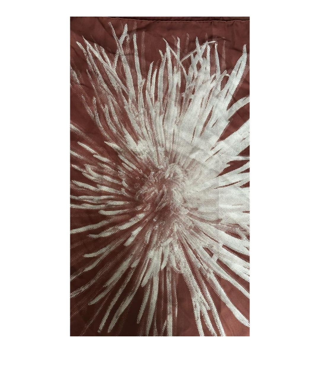 HERMES Бордовый шелковый платок, фото 1