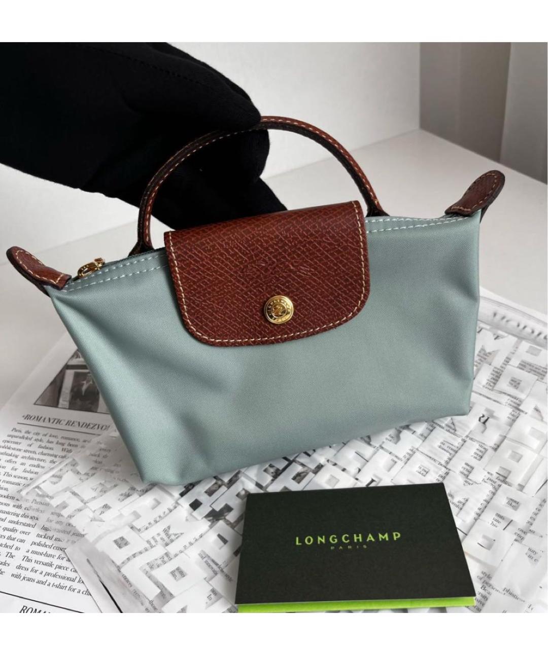 LONGCHAMP Зеленая сумка с короткими ручками, фото 5