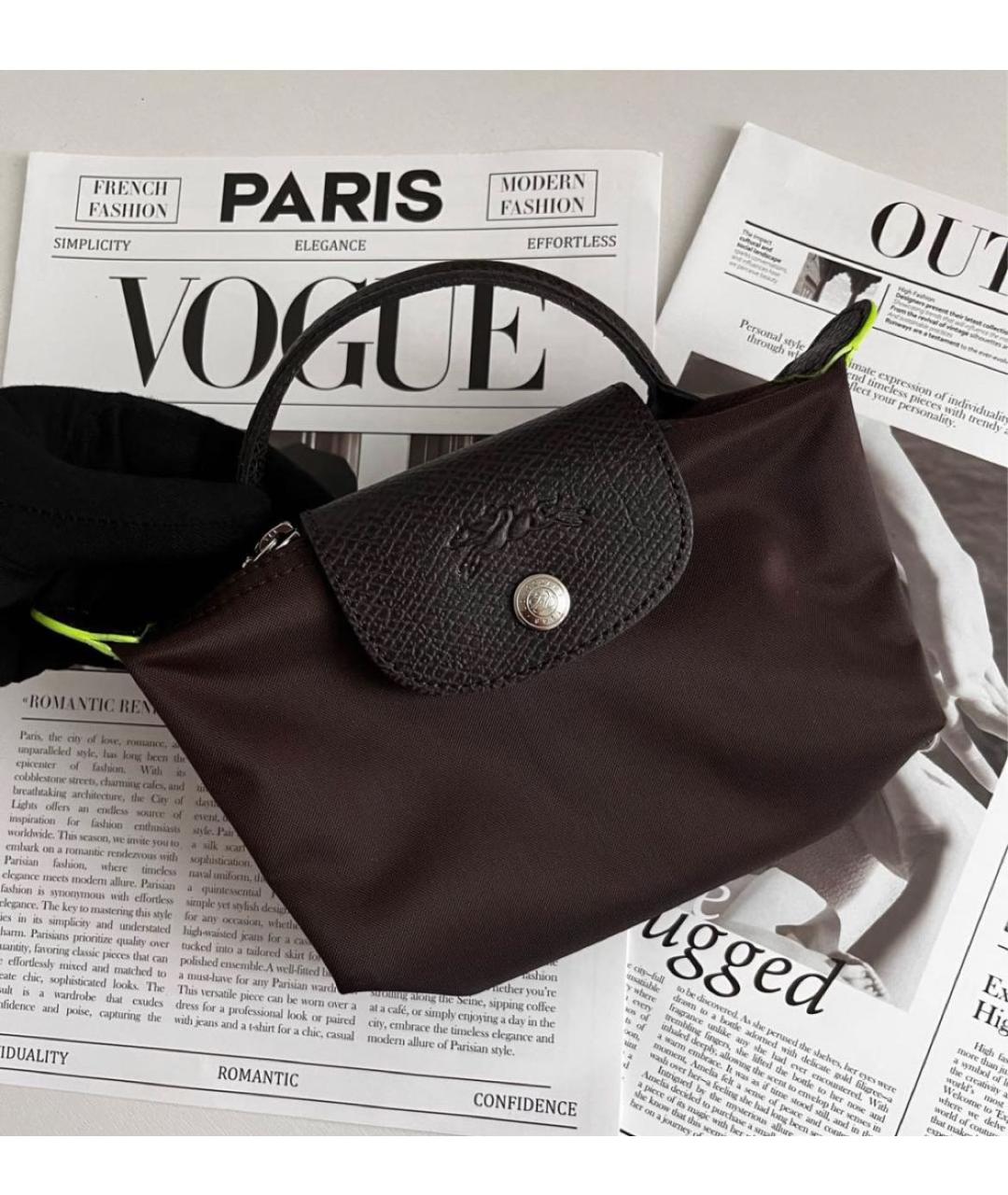 LONGCHAMP Коричневая сумка с короткими ручками, фото 3