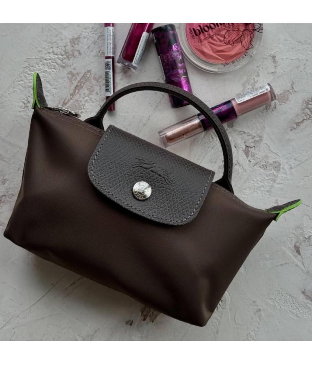 LONGCHAMP Коричневая сумка с короткими ручками, фото 4