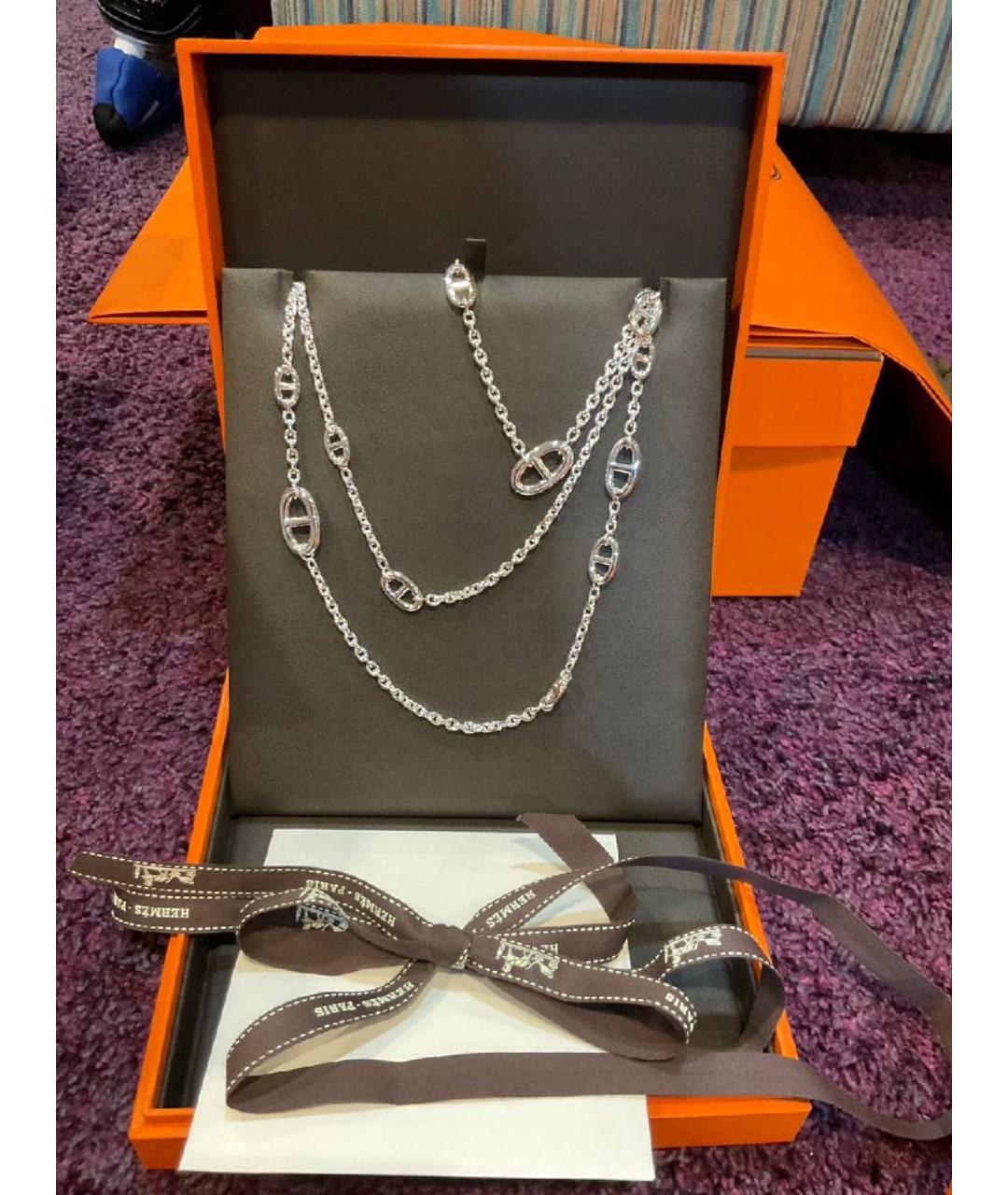 HERMES Серебряное серебряное колье, фото 2