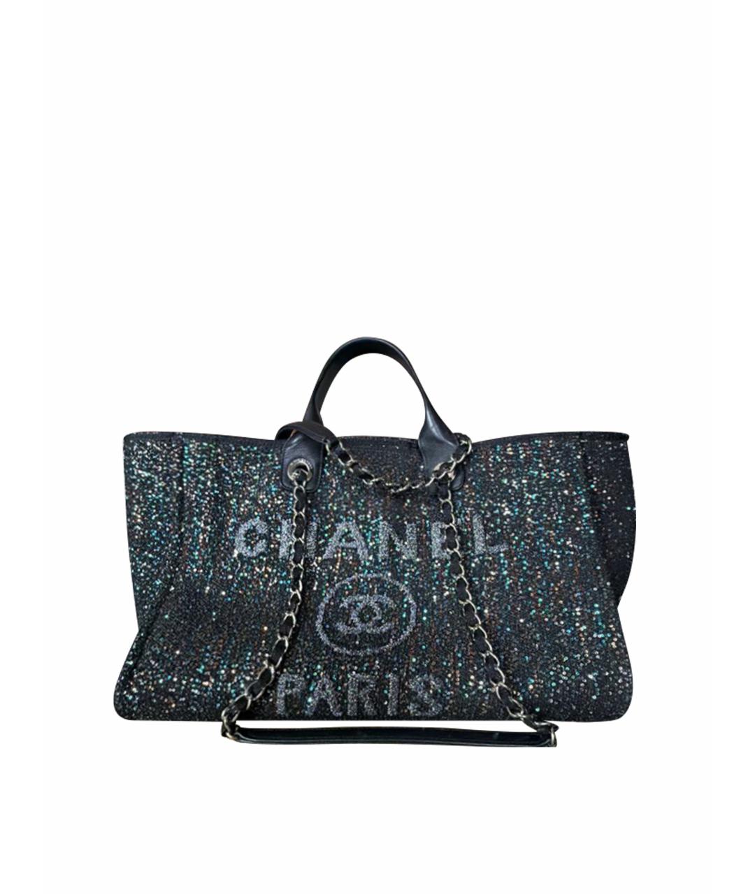 CHANEL Черная тканевая сумка тоут, фото 1