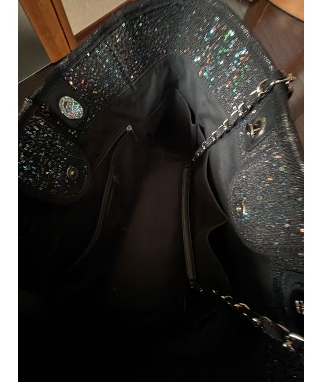 CHANEL Черная тканевая сумка тоут, фото 4