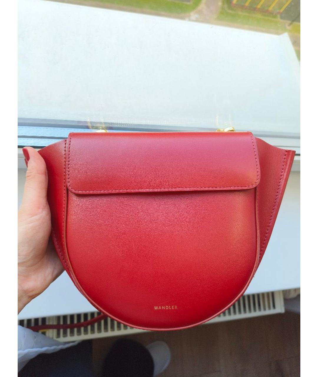 WANDLER Бордовая кожаная сумка через плечо, фото 10