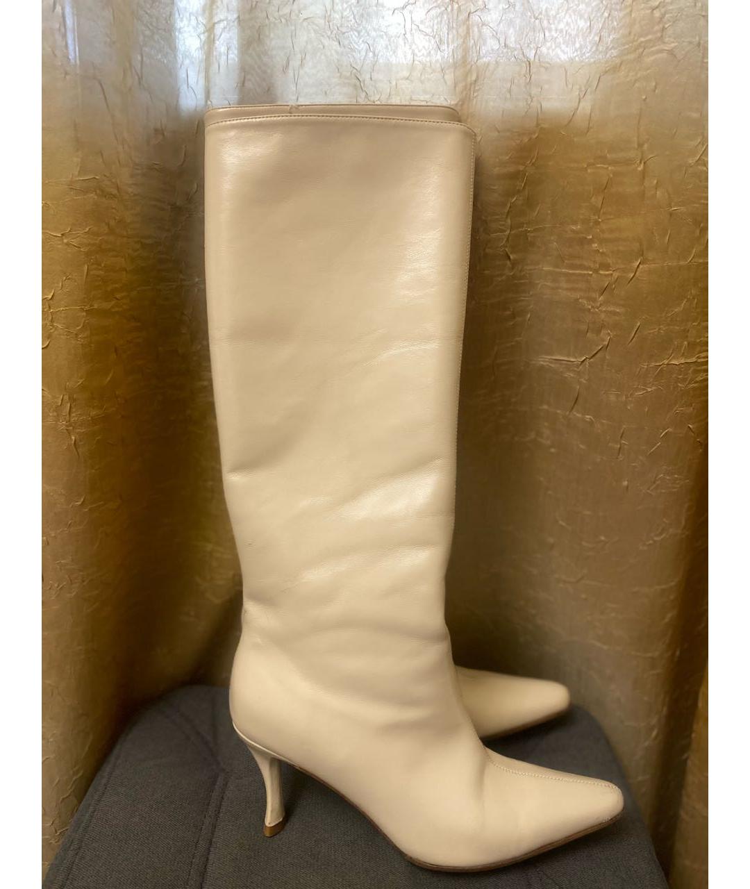BY FAR Белые кожаные сапоги, фото 5