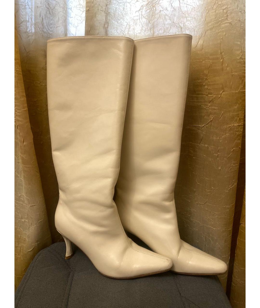 BY FAR Белые кожаные сапоги, фото 2