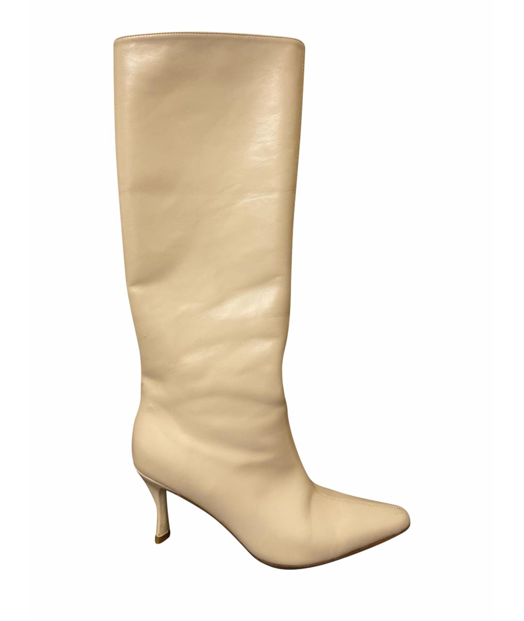 BY FAR Белые кожаные сапоги, фото 1