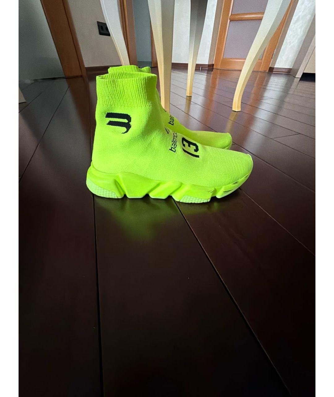 BALENCIAGA Салатовые текстильные кроссовки, фото 6