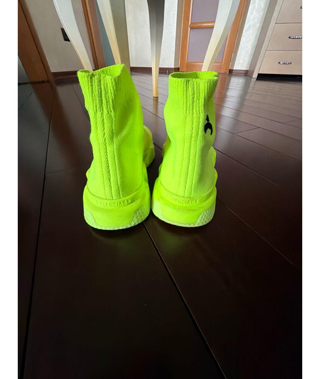 BALENCIAGA Салатовые текстильные кроссовки, фото 4