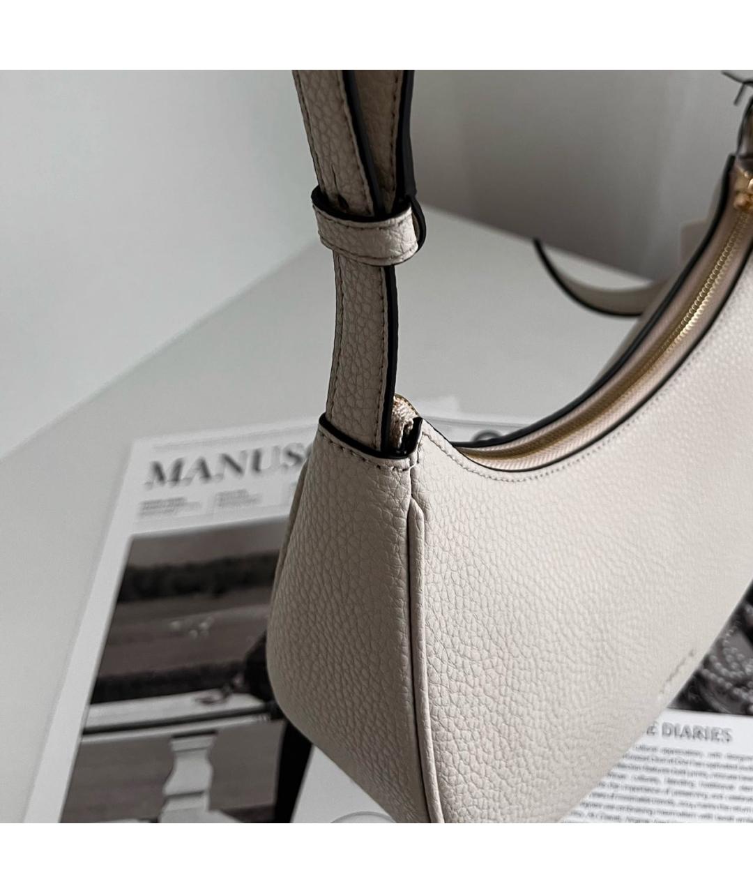 FURLA Бежевая кожаная сумка через плечо, фото 6