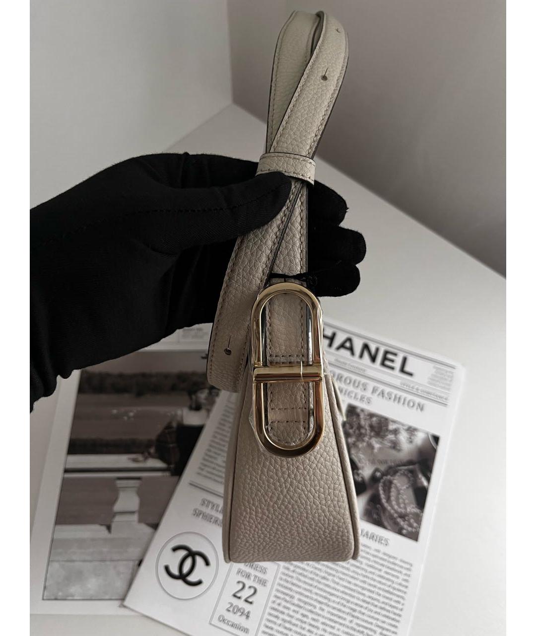 FURLA Бежевая кожаная сумка через плечо, фото 3