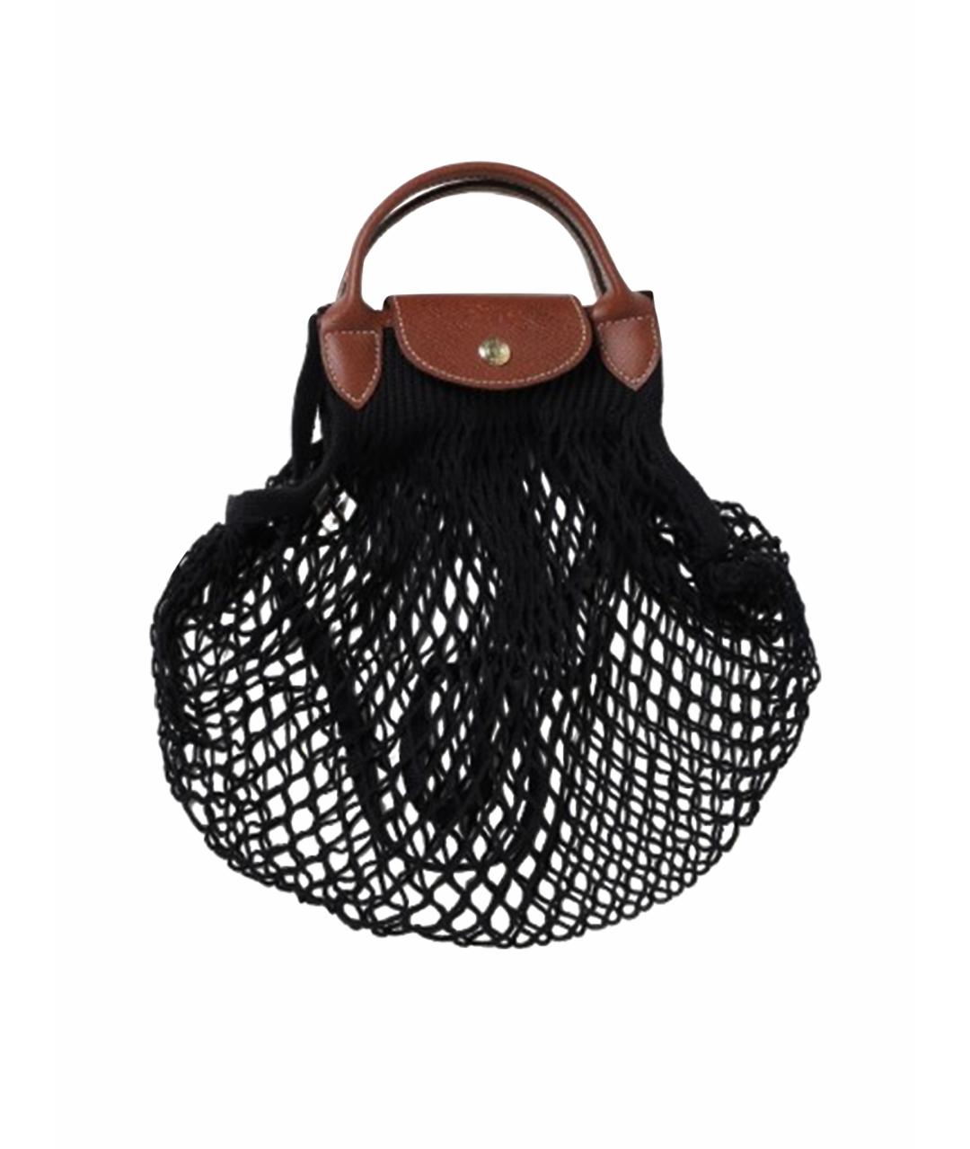 LONGCHAMP Черная тканевая сумка тоут, фото 1