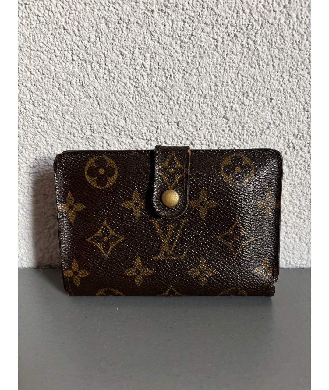 LOUIS VUITTON Коричневый кожаный кошелек, фото 9