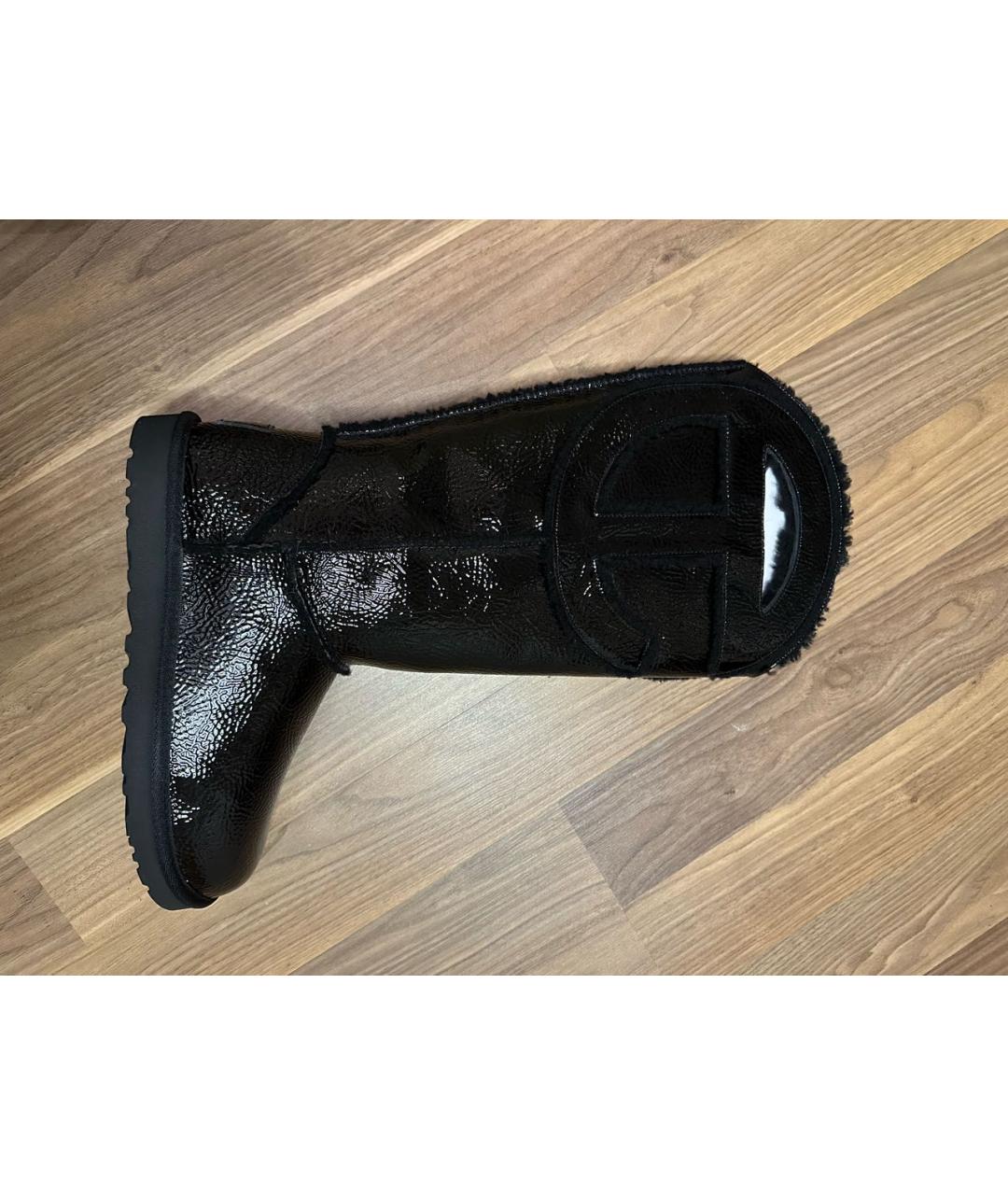 UGG AUSTRALIA Черные сапоги из лакированной кожи, фото 2