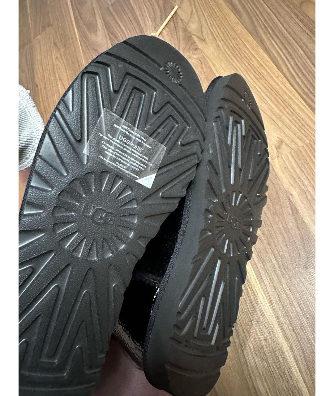 UGG AUSTRALIA Черные сапоги из лакированной кожи, фото 5