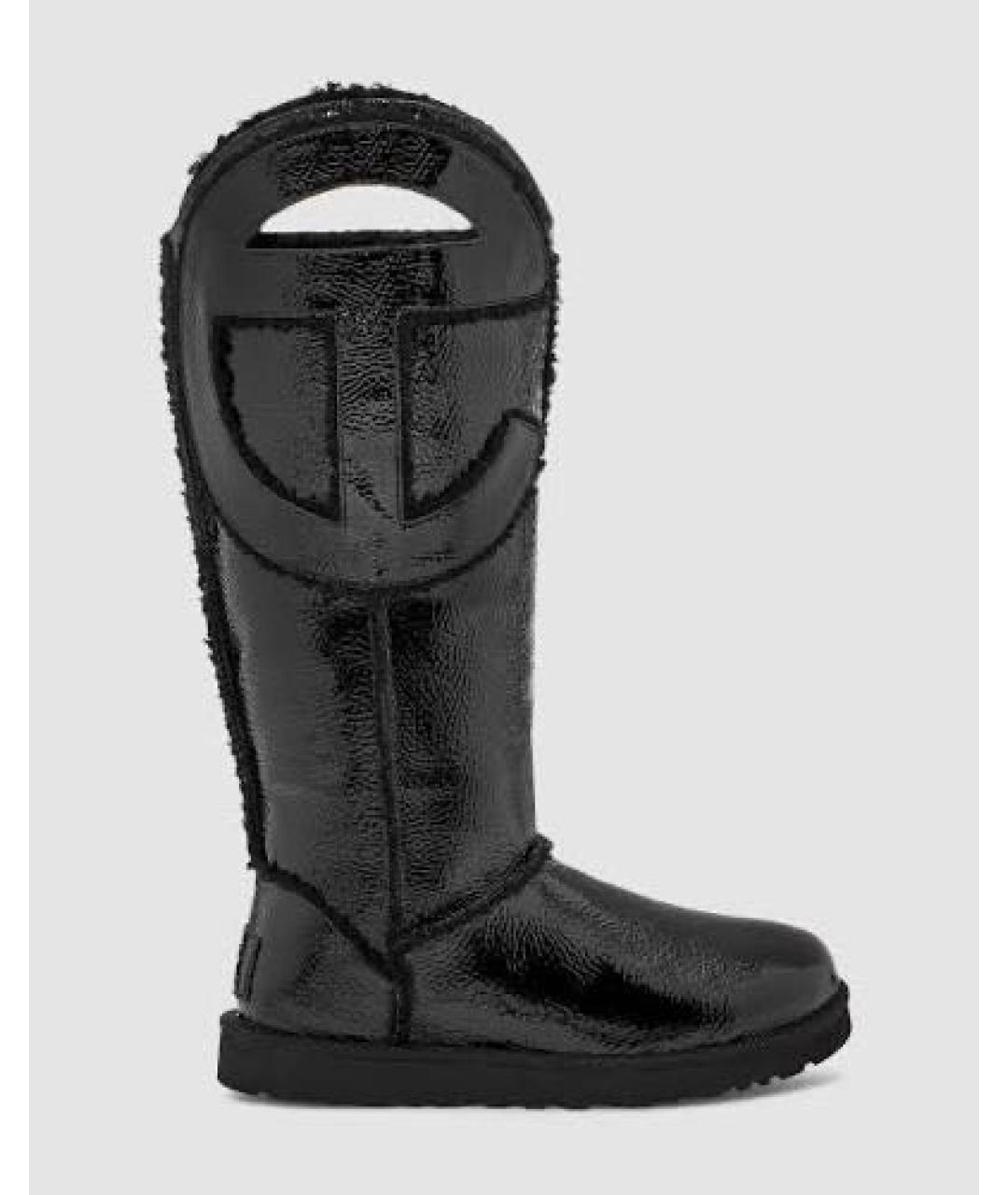 UGG AUSTRALIA Черные сапоги из лакированной кожи, фото 7