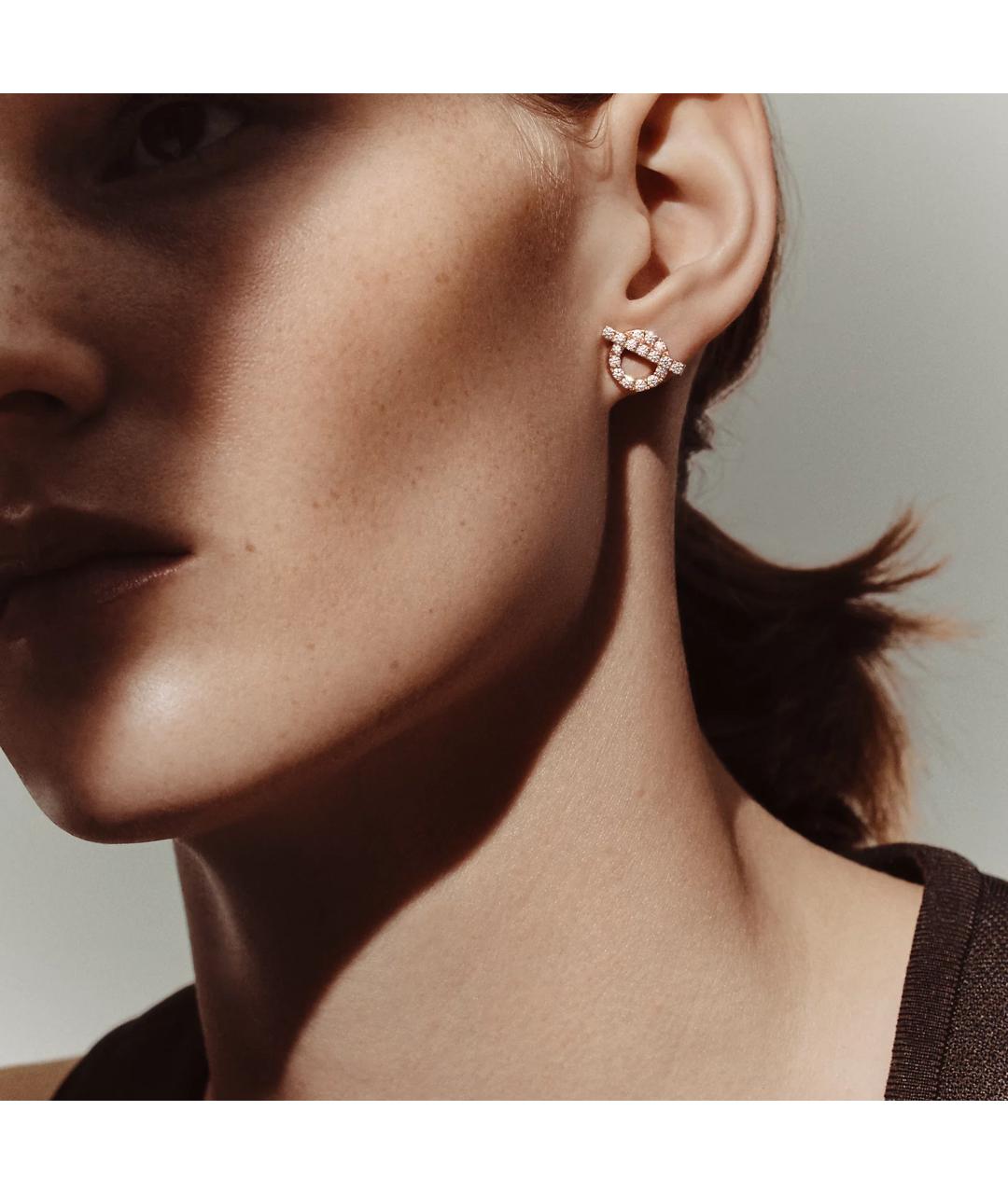 HERMES Золотые серьги из розового золота, фото 2