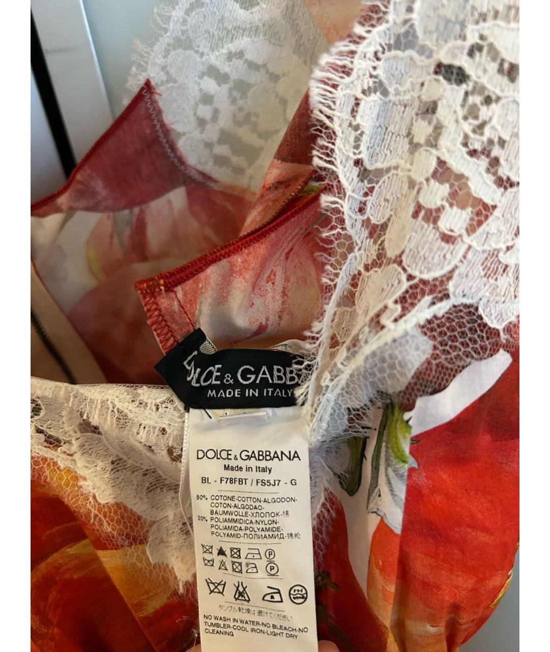 DOLCE&GABBANA Красная хлопковая блузы, фото 6