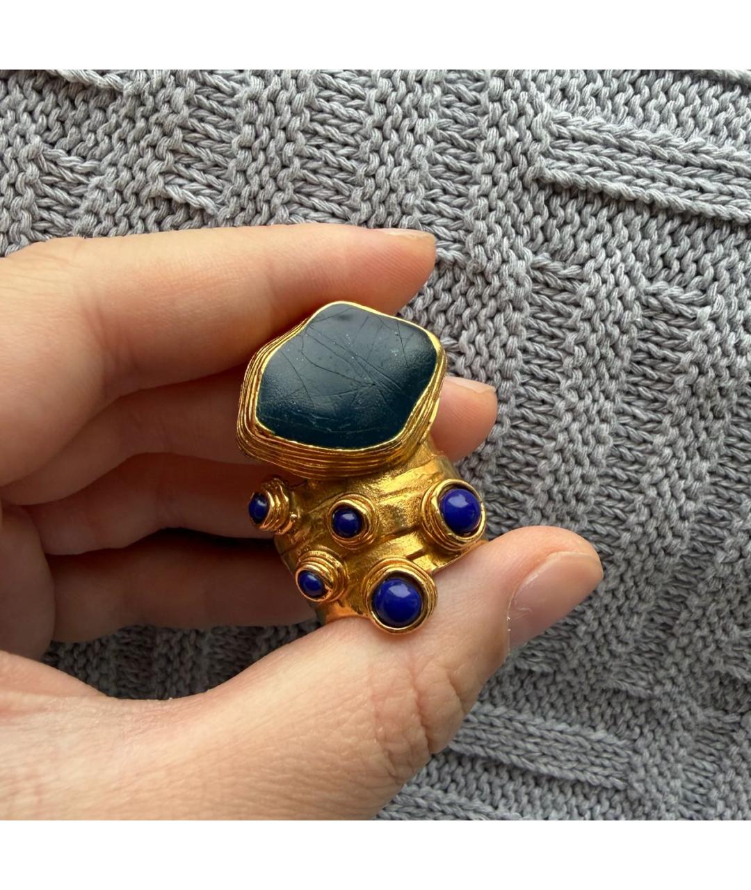 SAINT LAURENT Золотое металлическое кольцо, фото 6