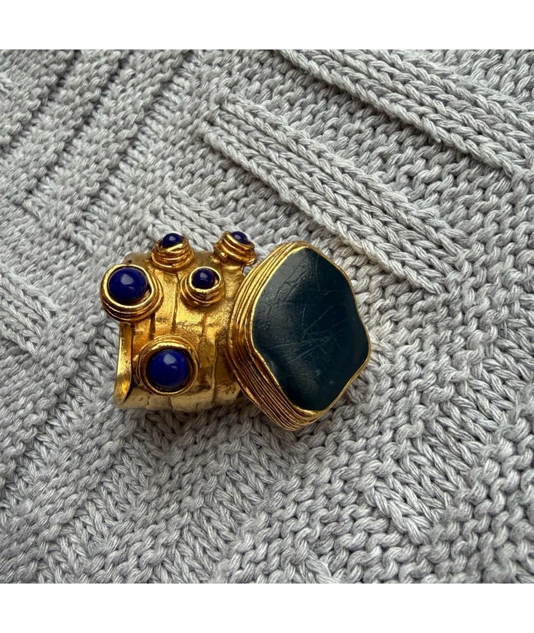 SAINT LAURENT Золотое металлическое кольцо, фото 8